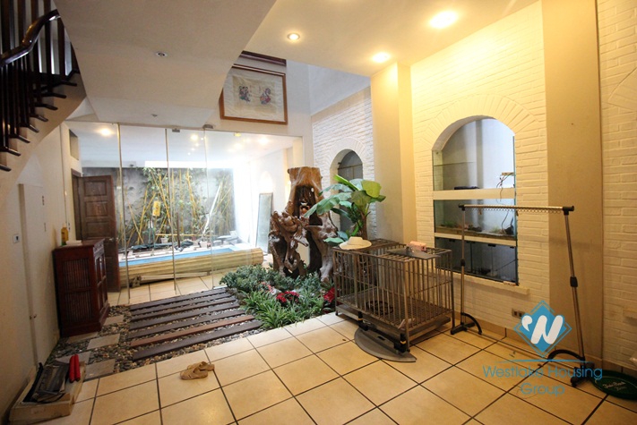 Modern house rental with a pool, nice wooden floor and balcony in Tay Ho